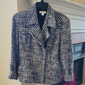 Coldwater Creek Women's Black and Gray Tweed Blazer